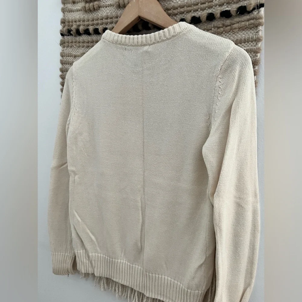 Vintage Rare Green Tag 90S Ralph Lauren Ivory Flag Knitted Sweater - Picture 9 of 15